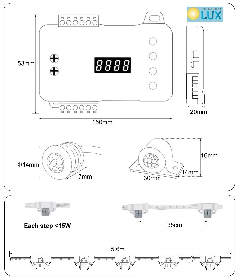 Kontroler za stube 16 kanala 12 24V 10A Digital 05 11