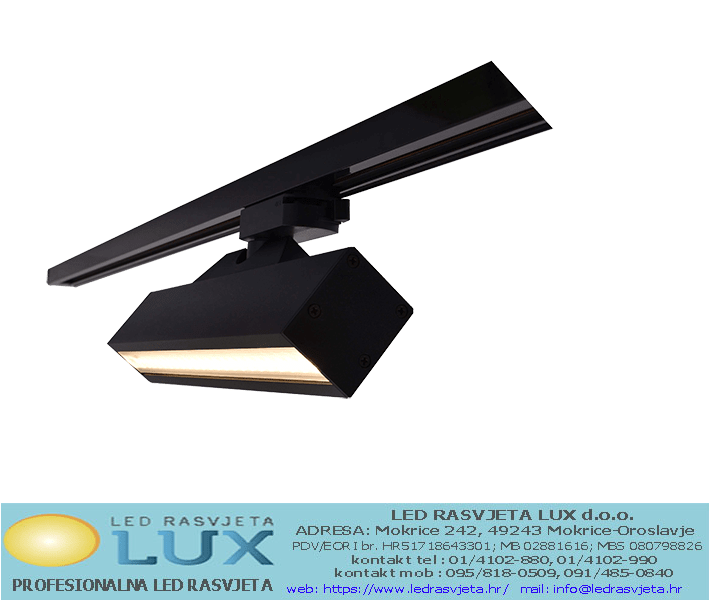 TRAČNI REFLEKTOR LT30 2 LINIJE 12W 30°CCT CRNI 2800K