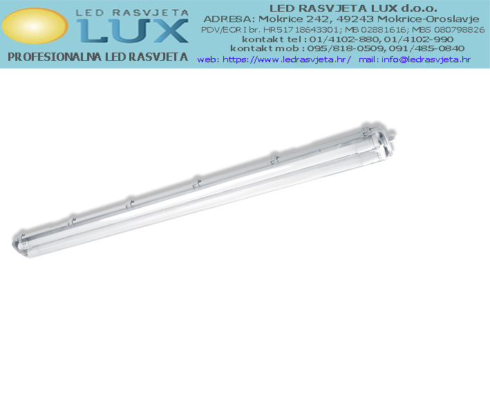 SVJETILJKA LBELLA SA LED CIJEVIMA 1200mm 2x18W 4000K-4300K IP65