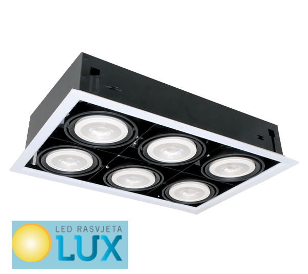 LED ACCENT UGRADBENA SVJETILJKA LQUAD612 12W 6XE27 2700K TAMNO SIVA