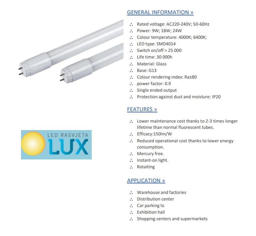 LED CIJEV T8 9W 4000K 150LMW VISOKE UČINKOVITOSTI 5g GARANCIJE