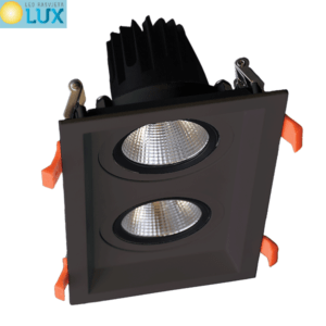  LED POMIČNA DVOSTRUKA USMJERENA SVJETILJKA 2X15W 230V 4000K CRNA