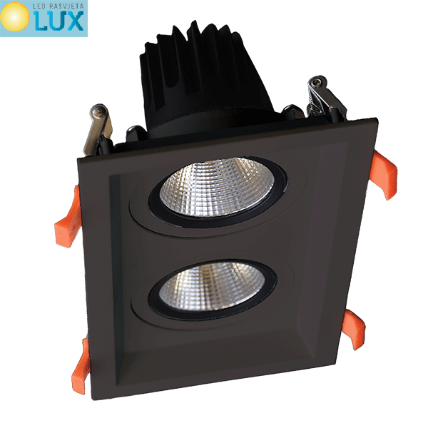 LED POMIČNA DVOSTRUKA USMJERENA SVJETILJKA 2X15W 230V 4000K CRNA