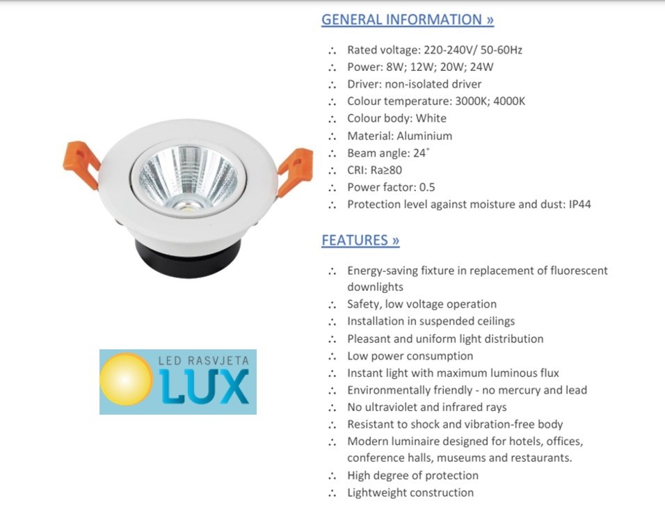 LED POMIČNA USMJERENA SVJETILJKA