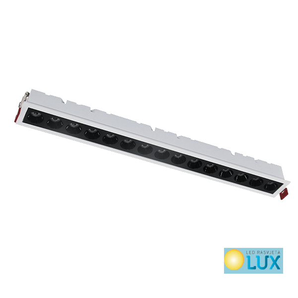 LINEARNA UGRADBENA SVJETILJKA LEL-05 20W 3000K CRNO BIJELA