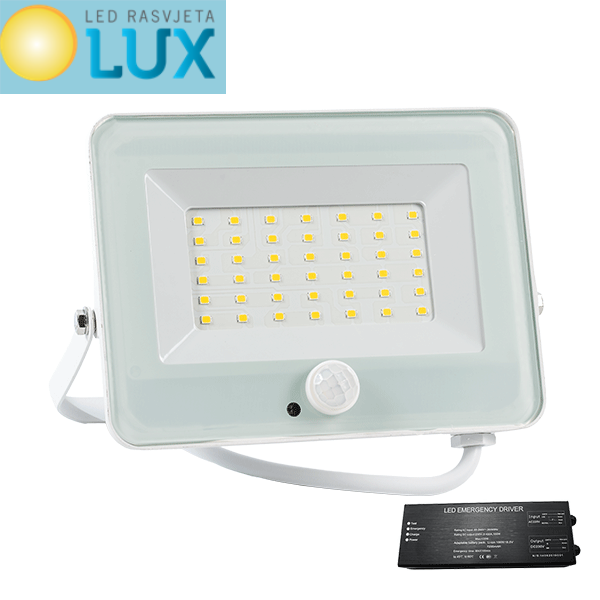 LED REFLEKTOR VEGAL 30W SLIM 5500K SENZOR +PANIK MODUL