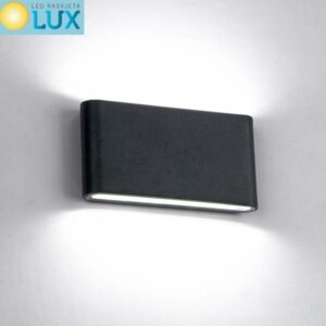 ZIDNA SVJETILJKA LED ZAOBLJENA 2X6W 4000K IP65 CRNA