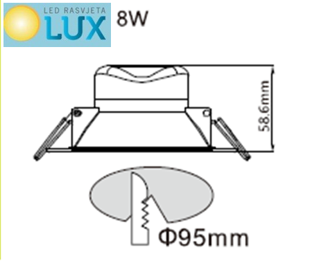 LED DOWN LIGHT 8W wave 4