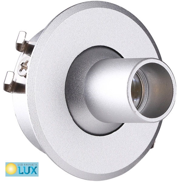 LED RASVJETA 12V 1W 4000K D39MM SREBRNA