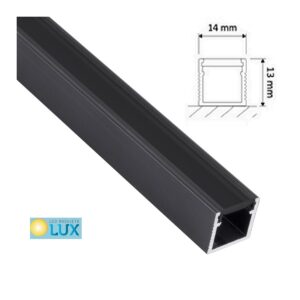 NADGRADNI CRNI aluminijski profil SA CRNIM POKROVOM 2 m ZA LED TRAKE