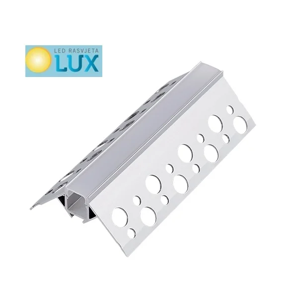 ALU PROFIL UGRADNI VANJSKI KUT ZA GIPS 2m za led traku DP62